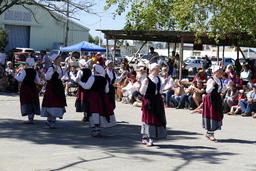 Female Basque dancers with hoops