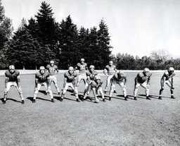 Starting football offense, University of Nevada, 1950