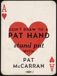 Pat McCarran playing card, verso