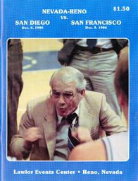 Men's basketball program cover, University of Nevada, 1986