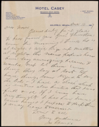 Letter to Nancy Elnora Sparks from John Sparks