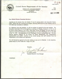 Modoc-Washoe Experimental Stewardship Program Meeting, Unapproved Minutes October 23-24, 1990