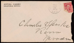 Letter and envelope to Charles M. Sparks from John Tinnin