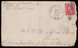 Letter and envelope to Charles M. Sparks from C. E. Bull, 3
