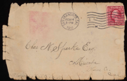 Envelope addressed to Charles M. Sparks in Maricopa, Calif.