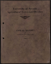 Annual Report of Cooperative Extension Work in Agriculture and Home Economics, State of Nevada, Fiscal Year 1922-1923