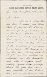Letter from Henry R. Mighels to Nellie Verrill, January 29, 1864