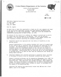 Bureau of Land Management letter and attachments to Wild Horse Organized Assistance (WHOA!) regarding out of court settlement, Robison appeal