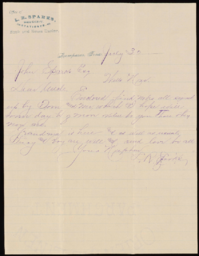 Letter from Lloyd R. Sparks to John Sparks
