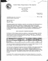 Grazing permit and commission response