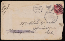 Letter and envelope to Charles M. Sparks from H. S. H. 