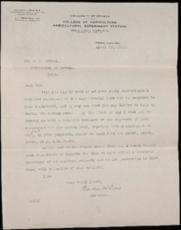 Letters to Dr. Church from Gordon H. True; Inventories and expense estimates
