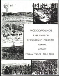 Modoc-Washoe Experimental Stewardship Program Annual Report, Fiscal Years 1984-1985