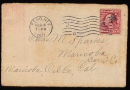 Letter and envelope to Charles M. Sparks from sister-in-law Ada Sparks