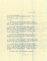 Letter written by Maya Miller to Ruby Duncan, July 27, 1990
