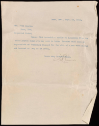 Letter to Nancy Elnora Sparks from J. G. Lewis