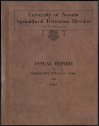 Annual Report of Cooperative Extension Work in Agriculture and Home Economics, State of Nevada, Fiscal Year 1926-1927