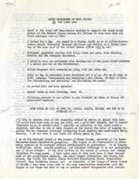 Document containing a Brief Background on Maya Miller v. "the Local Law," September 24, 1970