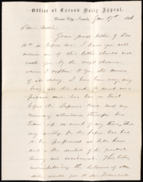 Letter from Henry R. Mighels to Nellie Verrill, January 17, 1866