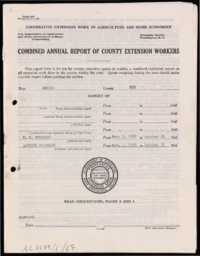 Combined Annual Report of County Extension Workers for Nye County