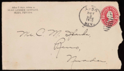 Letter and envelope to Charles M. Sparks from B. G. McBride, 5