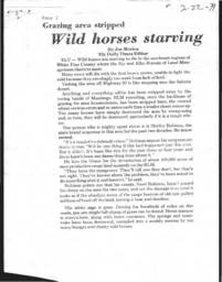 News articles horses starving, Wild Horse Organized Assistance (WHOA!) letter