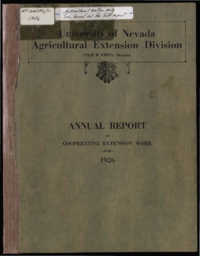 Annual Report of Agricultural Extension Work (Project 2 A) for 1926