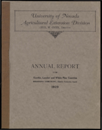 Annual Report for Eureka, Lander and White Pine Counties