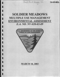 Soldier Meadows multiple use management environmental assessment