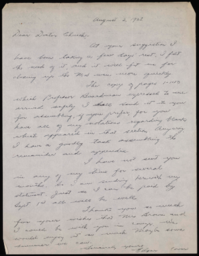 Letter to Dr. Church from Edgar A. Brown, Aug. 1923