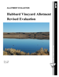 Elko Hubbard Vineyard allotment 2009 revised evaluation