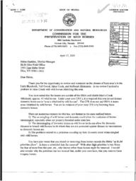 Commission letter regarding management concerns and Bureau of Land Management response