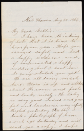 Letter from Addison E. Verrill to Nellie Mighels, August 20, 1866 