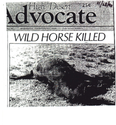 Wild Horse killed Bureau of Land Management investigation suspect