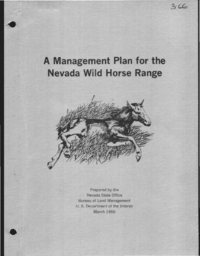 Management plan, Nevada Wild Horse Range (NWHR)