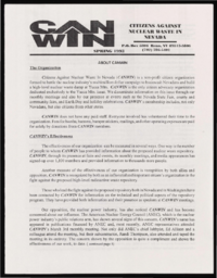 Citizen Against Nuclear Waste in Nevada documents