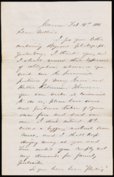 Letter from Henry R. Mighels to Nellie Verrill, Febuary 18, 1866