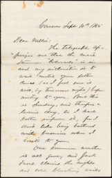 Letter from Henry R. Mighels to Nellie Verrill, September 10, 1865