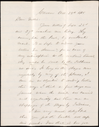 Letter from Henry R. Mighels to Nellie Verrill, October 23, 1865