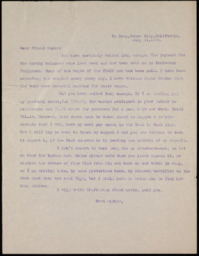 Letter to Harry Hawkins from Dr. Church