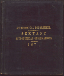 Wheeler Survey field notebook: sextant astronomical observations
