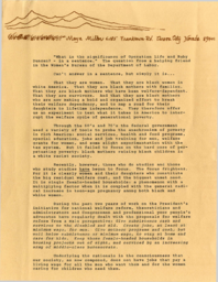 Response statement written by Maya Miller regarding Operation Life and Ruby Duncan, January 1, 1979