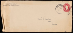 Envelope and deed of mining claim sent to Charles M. Sparks