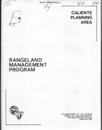 Caliente Planning Area rangeland management program