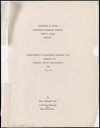Annual Report of Agricultural Extension Work (Project 2 B) Extension Work in Home Economics for 1937