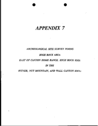 Surprise Resource Area - Appendix 7