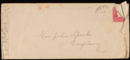 Envelope addressed to Gov. John Sparks