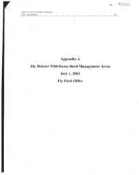 Wild Horse appropriate management level environmental assessment, appendix A