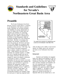 Standards and Guidelines, Nevada Northeastern Great Basin Resource Advisory Council