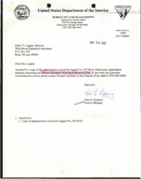 Pine Nut Mountains wild horse removal plan appeal file 2